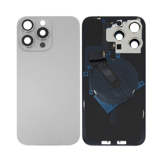 Back Cover Apple iPhone 15 Pro Max with Wireless Charge+Flashlight Flex Natural Titanium